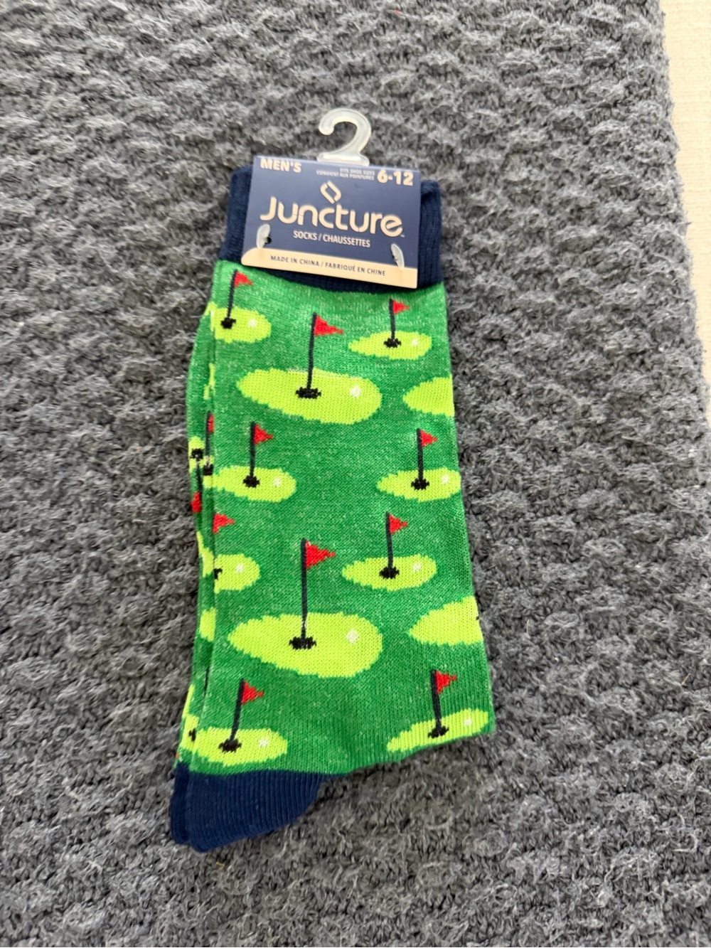 Men's Green Golf Flag Crew Socks